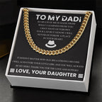 Gift for Dad from Daughter - Place in your heart - Cuban Link Chain