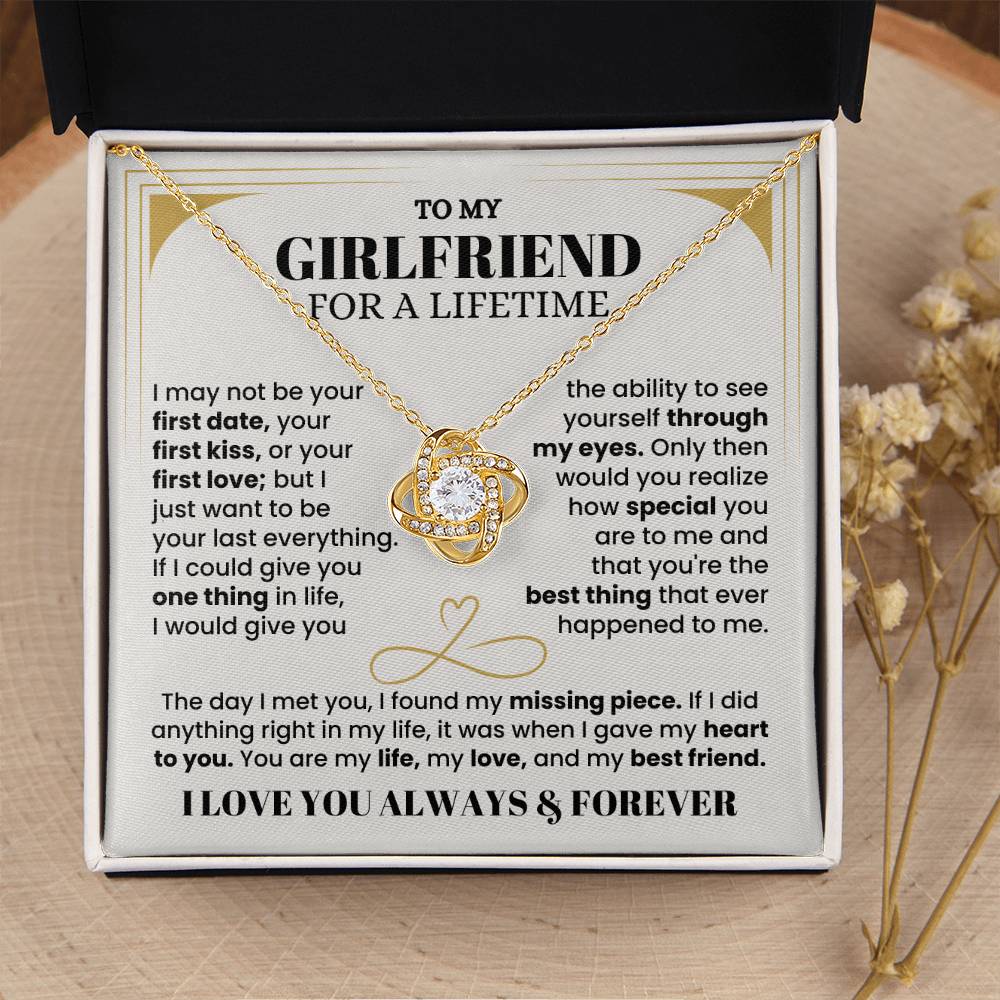 Gift for Girlfriend Necklace - Romantic Jewelry for Valentine’s Day, Birthday & Special Relationship Moments - Love Knot Necklace