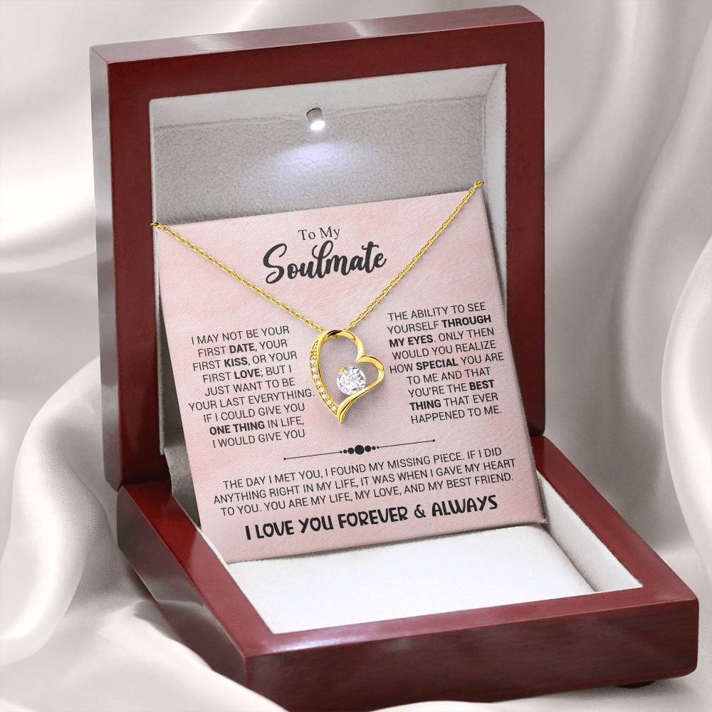 To My Soulmate Necklace - Long Distance Relationship Soulmate Gift for Romantic Occasions - Forever Love Necklace