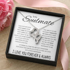 To My Soulmate Necklace - Gift for Celebrating Love on Valentine’s Day & Special Days - Heart-to-heart Pendant Necklace