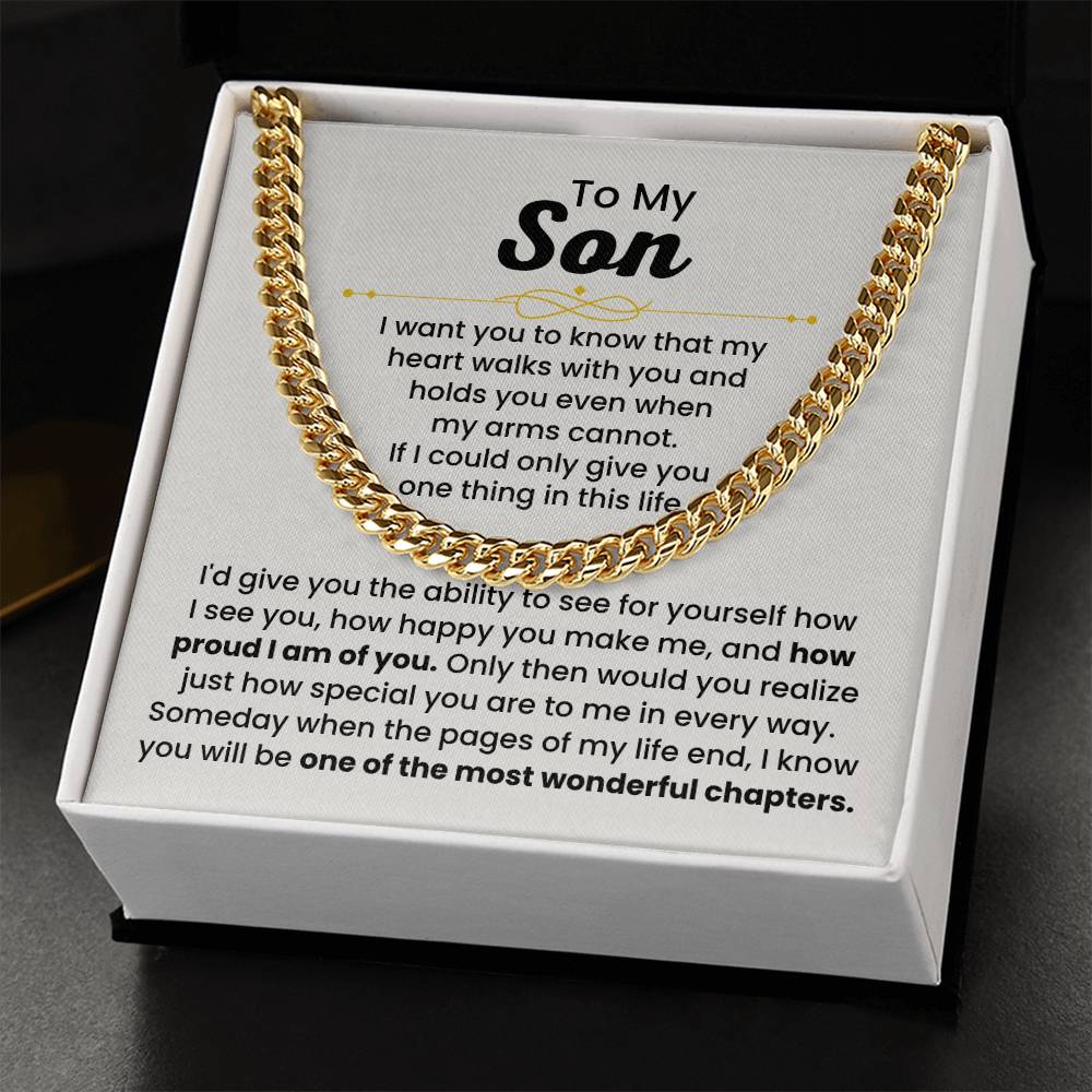 To My Son Necklace – Holiday Gift for Son Graduation – Cuban Link Chain