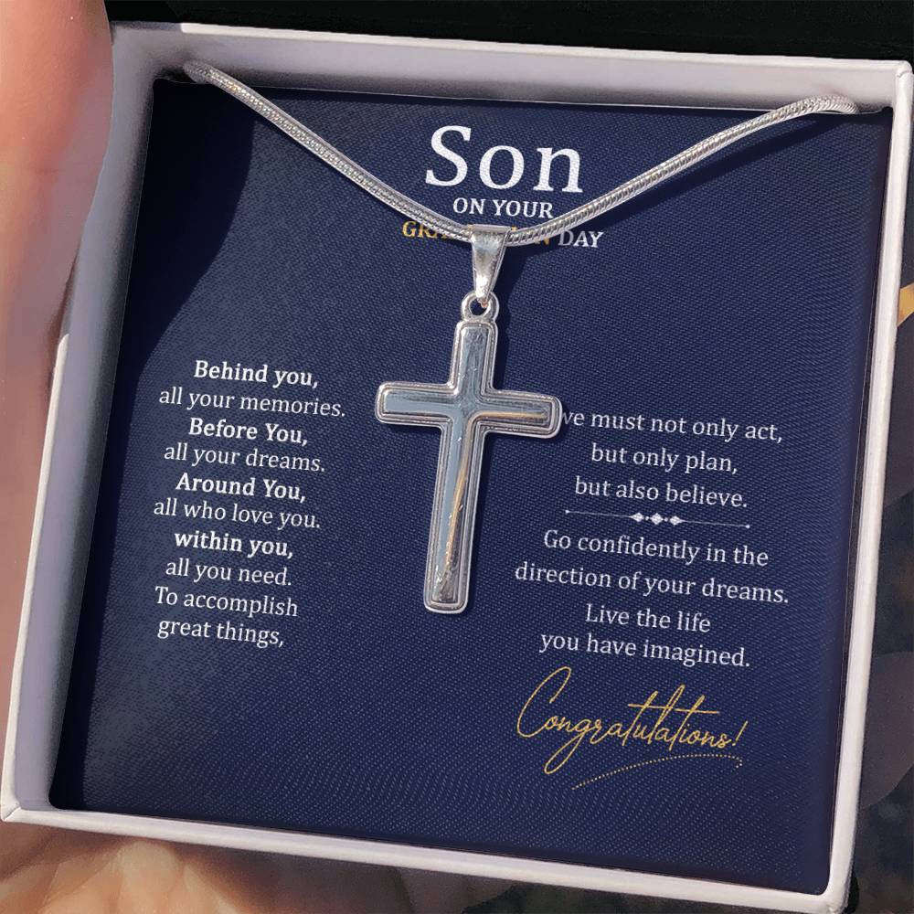 Graduation Gift for Son - Congratulations - Artisan Cross Necklace