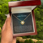 To My Girlfriend Necklace - Long Lasting Romantic Gift for Birthday, Sweet Surprises & Just Because Love - Love Knot Necklace