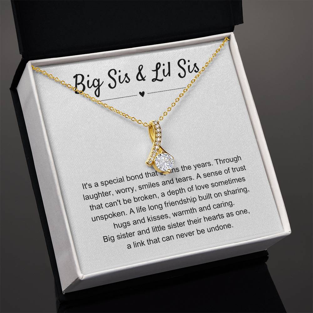 Big Sis & Lil Sis Gift - It's a special bond that spans the years - Gift for Sisters - Alluring Beauty Necklace