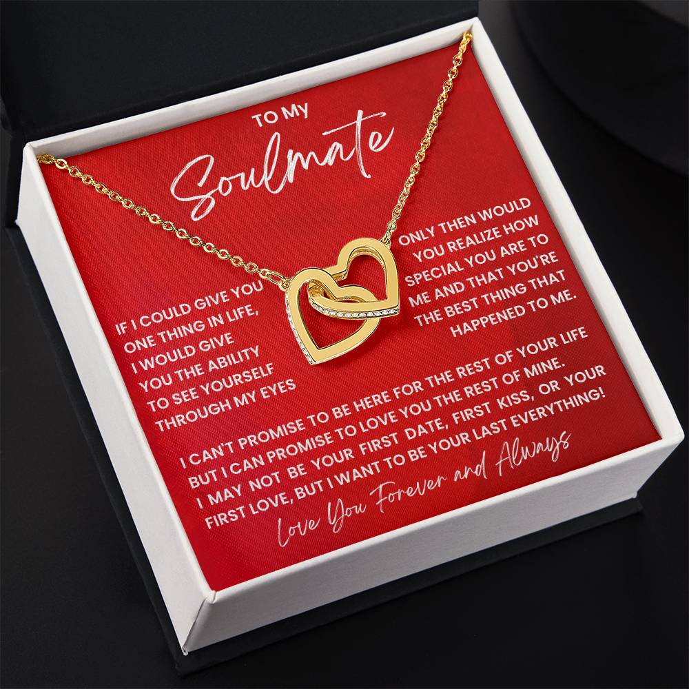 To My Soulmate Necklace - Special Gift for Birthday & Valentine’s Day - Interlocking Hearts Necklace