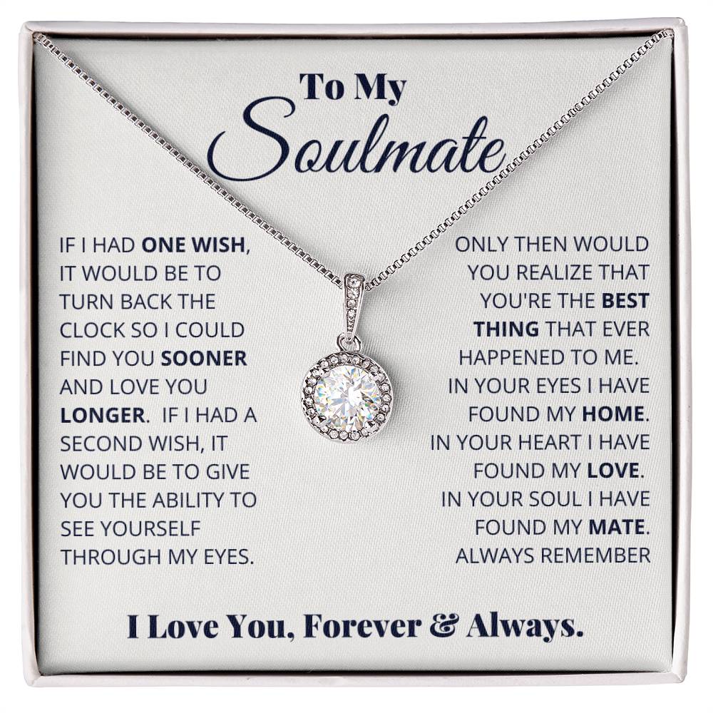 To My Soulmate Necklace - Heartfelt Gift for Her for Birthday & Romantic Days - Eternal Hope Necklace