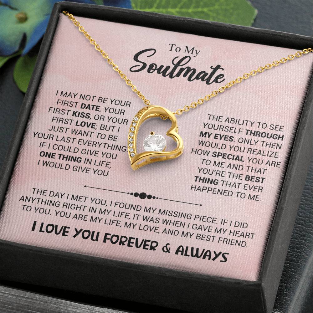 To My Soulmate Necklace - Long Distance Relationship Soulmate Gift for Romantic Occasions - Forever Love Necklace