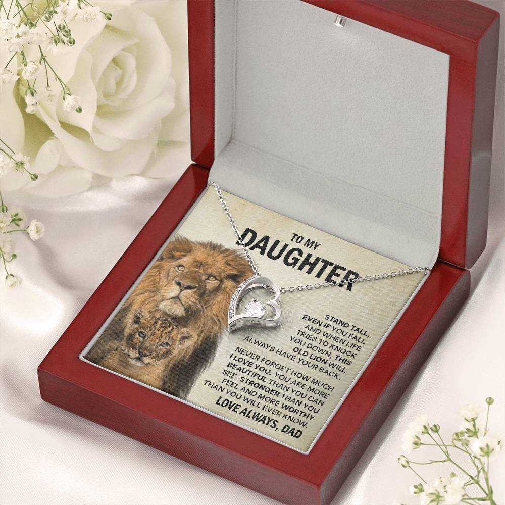 To My Daughter - Stand Tall, Even If You Fall - Forever Love Necklace