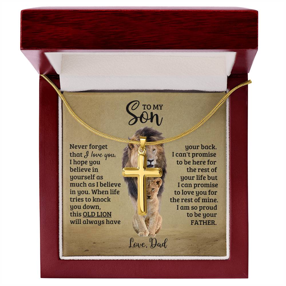 To My Son - Son Present from Dad - I am so proud to be your father - Artisan Cross Necklace