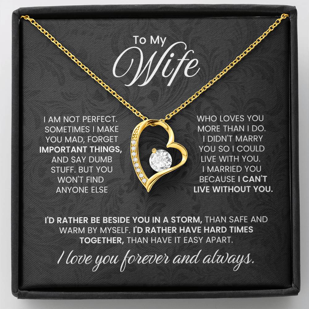 To My Wife - I Love You Forever & Always - Forever Love Necklace