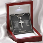 To My Bonus Dad - Artisan Cross Necklace Gift for Him