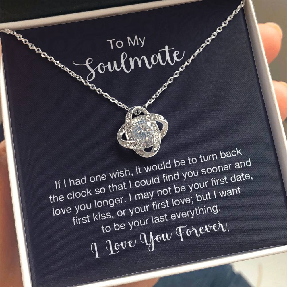 To My Soulmate Necklace - Best Gift for Soulmate for Valentine’s Day & Beyond - Love Knot Necklace