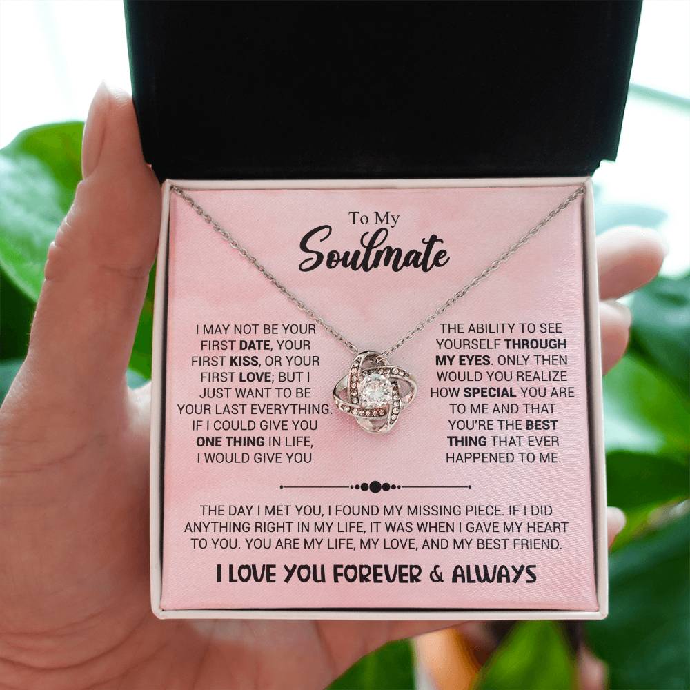 Soulmate Jewelry for Her - Best Romantic Gift Idea for Valentine’s Day & Birthdays - Love Knot Necklace
