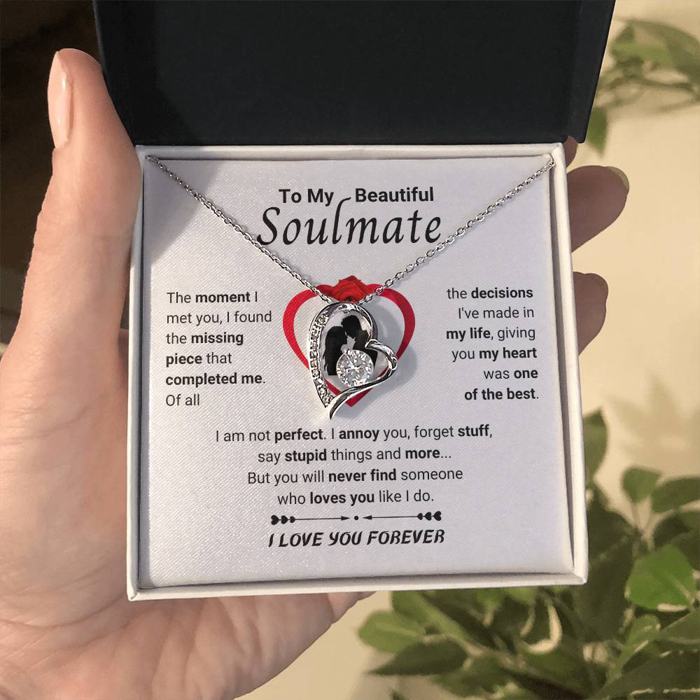 To My Soulmate Necklace - Long Distance Soulmate Gift for Valentine’s Day & Special Days - Forever Love Necklace