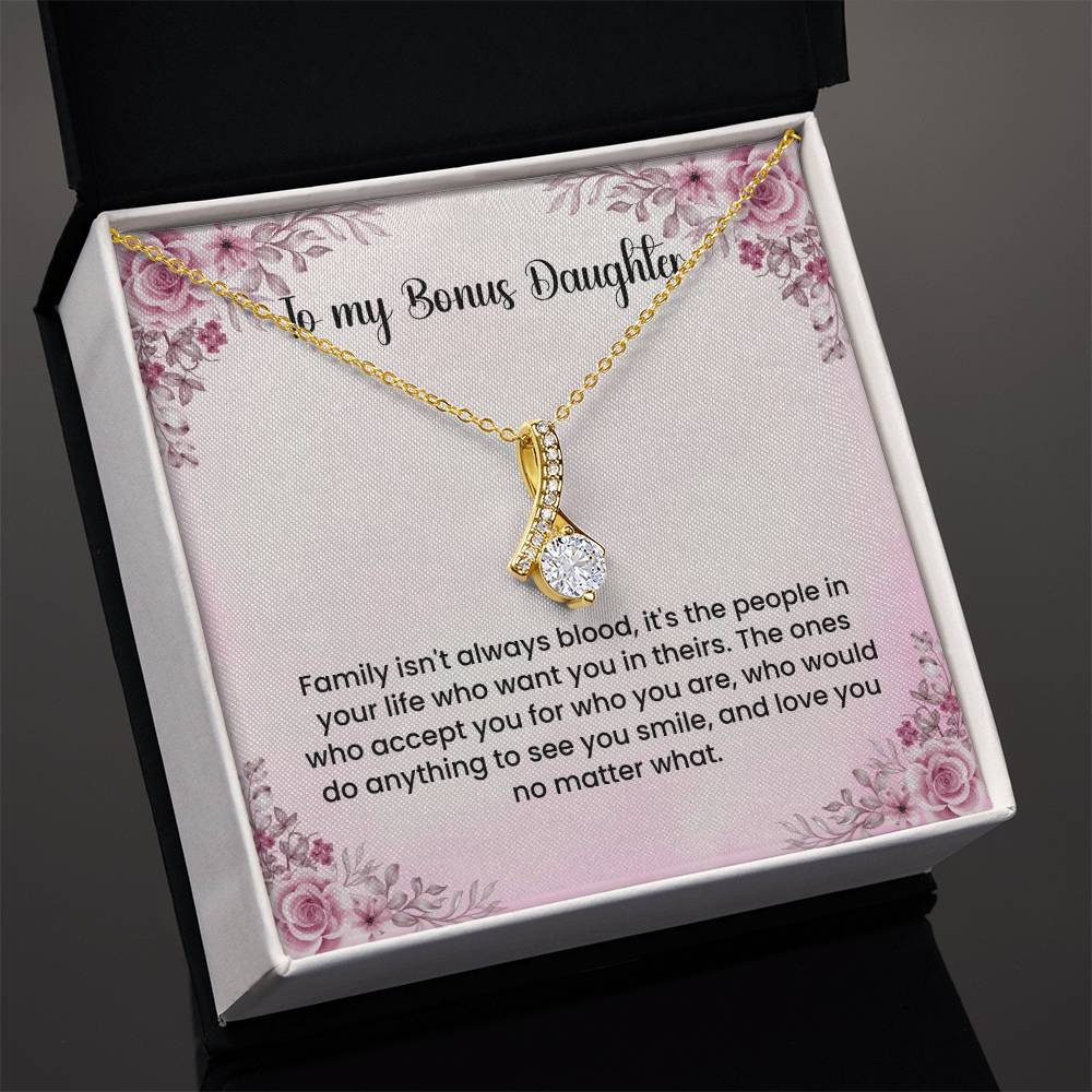 To My Bonus Daughter Necklace - Alluring Beauty Necklace - Gift for Bonus Daughter