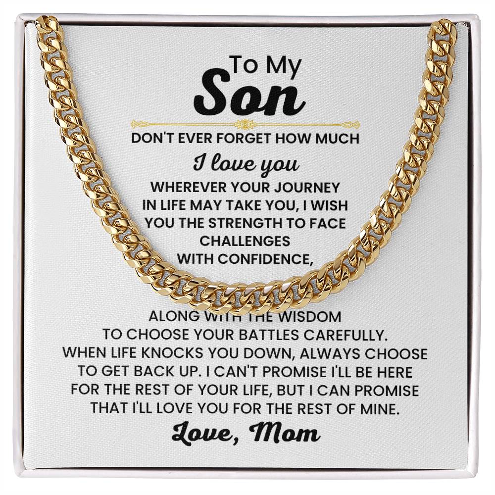 To My Son Necklace – Gift for Son from Mom – Cuban Link Chain