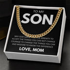 Men’s Cuban Link Necklace, Gift for Son from Mom, Fashionable Jewelry for Birthdays & Celebrations