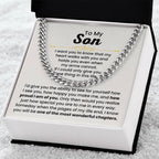 To My Son Necklace – Holiday Gift for Son Graduation – Cuban Link Chain