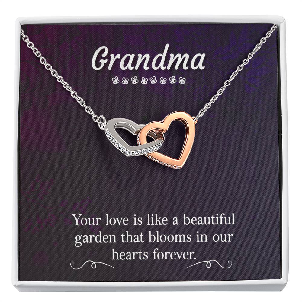 Present for Grandma - Interlocking Hearts Necklace
