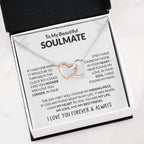 To My Beautiful Soulmate Necklace - Jewelry Gift for Her for Celebrating Romantic Moments - Interlocking Hearts Necklace