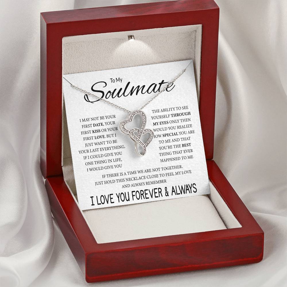 To My Soulmate Necklace - Gift for Celebrating Love on Valentine’s Day & Special Days - Heart-to-heart Pendant Necklace