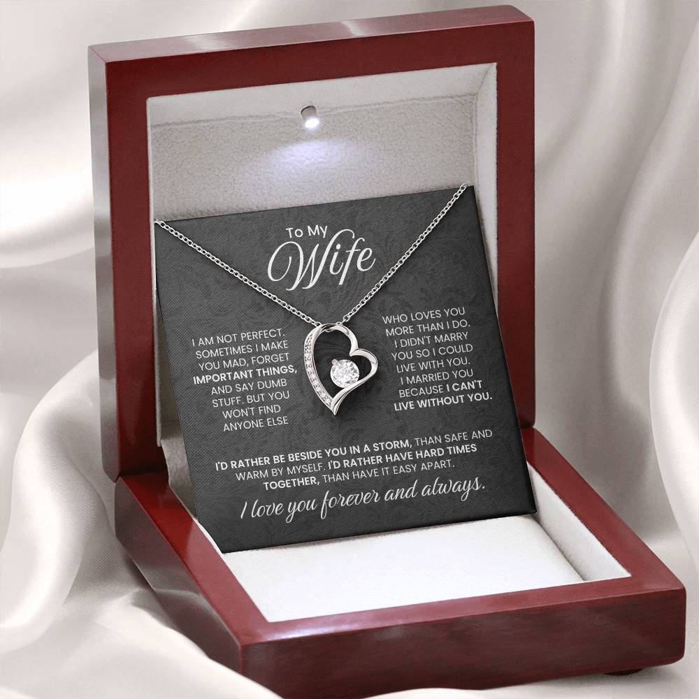 To My Wife - I Love You Forever & Always - Forever Love Necklace