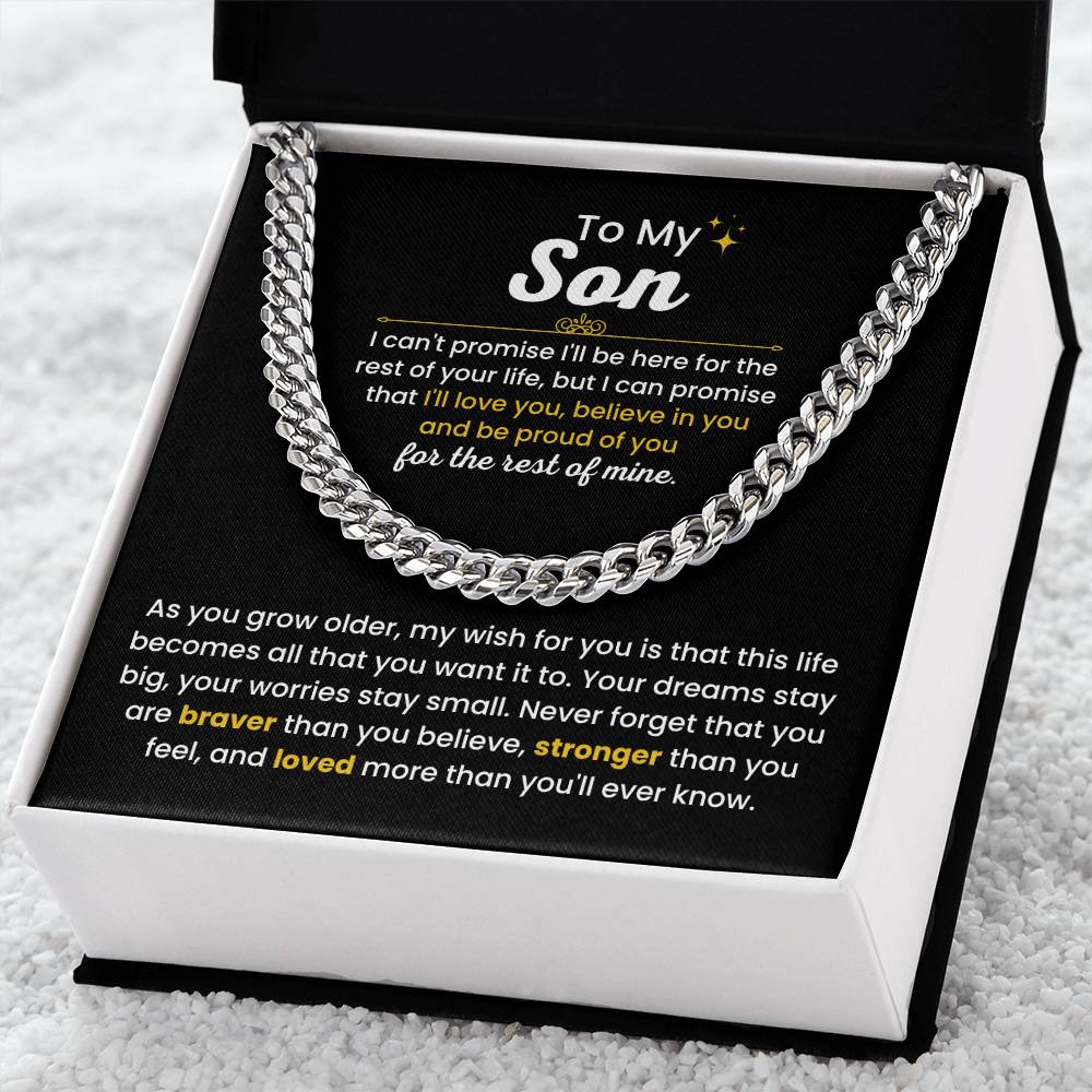 To My Son - I Believe in you - Chain Link Chain from Parents