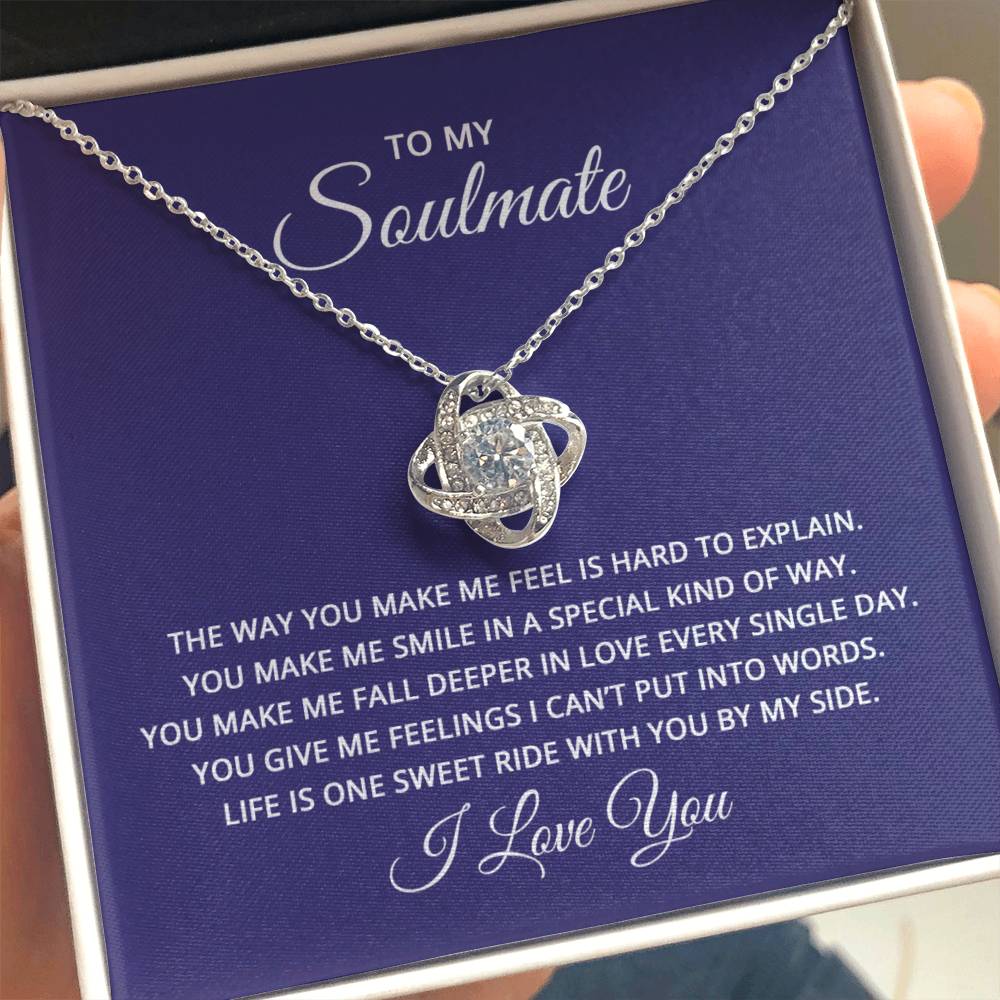 To My Soulmate Necklace - Soulmate Necklace Gift for Her for Celebration Days - Love Knot Necklace