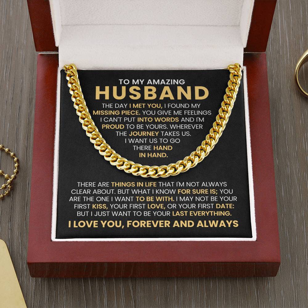 Husband Gift from Wife - The Day I Met You - Cuban Link Chain