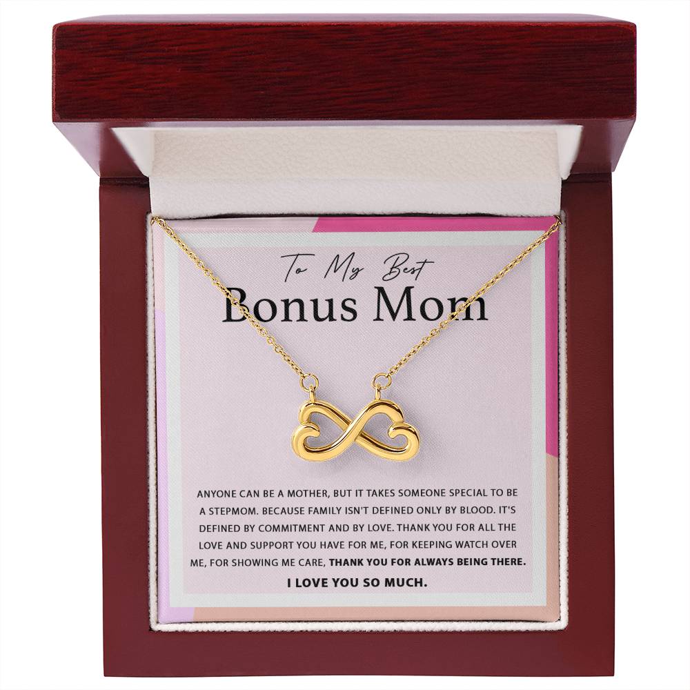 To My Best Bonus Mom - Thank You For Always Being There - Endless Love Necklace - Sentimental Bonus Mom Gift