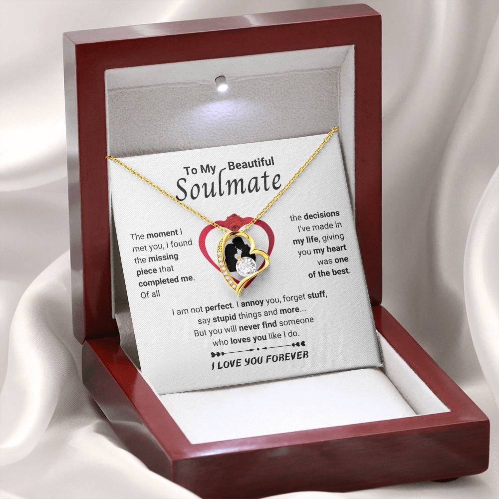 To My Soulmate Necklace - Long Distance Soulmate Gift for Valentine’s Day & Special Days - Forever Love Necklace