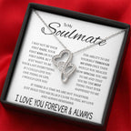 To My Soulmate Necklace - Gift for Celebrating Love on Valentine’s Day & Special Days - Heart-to-heart Pendant Necklace