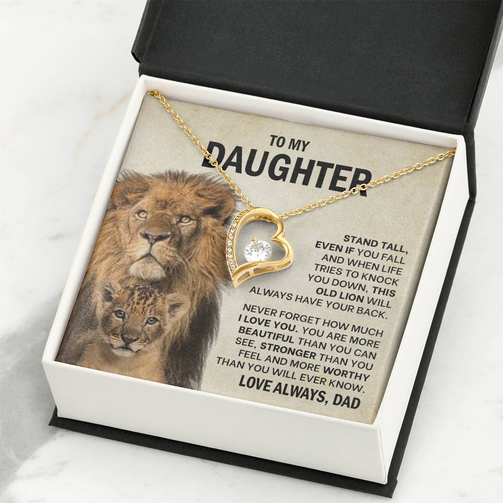 To My Daughter - Stand Tall, Even If You Fall - Forever Love Necklace