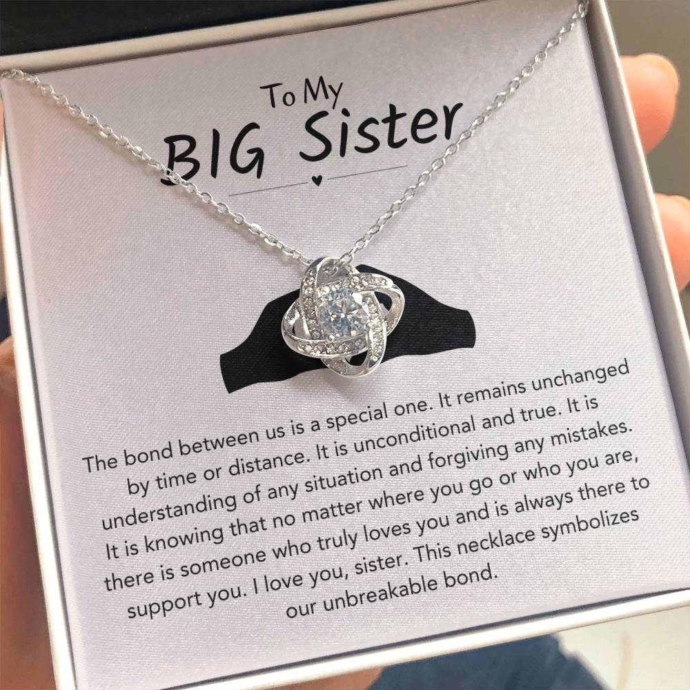 To My Big Sister Necklace - The bond between us is a special one - Gift for Big Sister - Love Knot Necklace