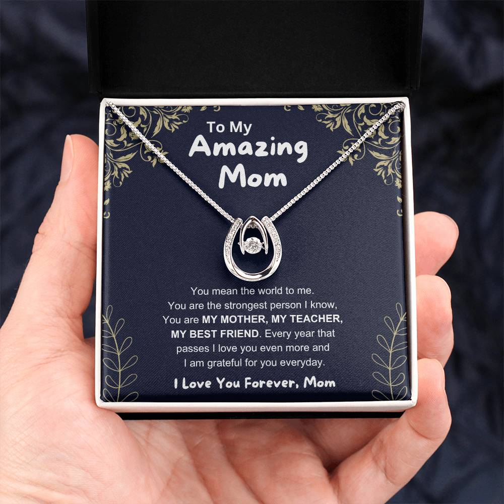 To My Amazing Mom - You Mean The World To Me - Lucky In Love PARTNER - Unique Gift For Mom Birthday, Christmas & Mother's Day