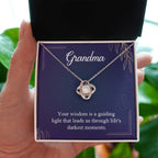 Gift for Grandma - Life's Darkest Moments - Love Knot Necklace