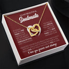 To My Beautiful Soulmate Necklace - Soulmate Gift for Her for Holiday Celebrations & Romance - Interlocking Hearts Necklace