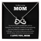 To My Loving Mom Gift - I am so lucky to have you as my mother- Endless Love Necklace