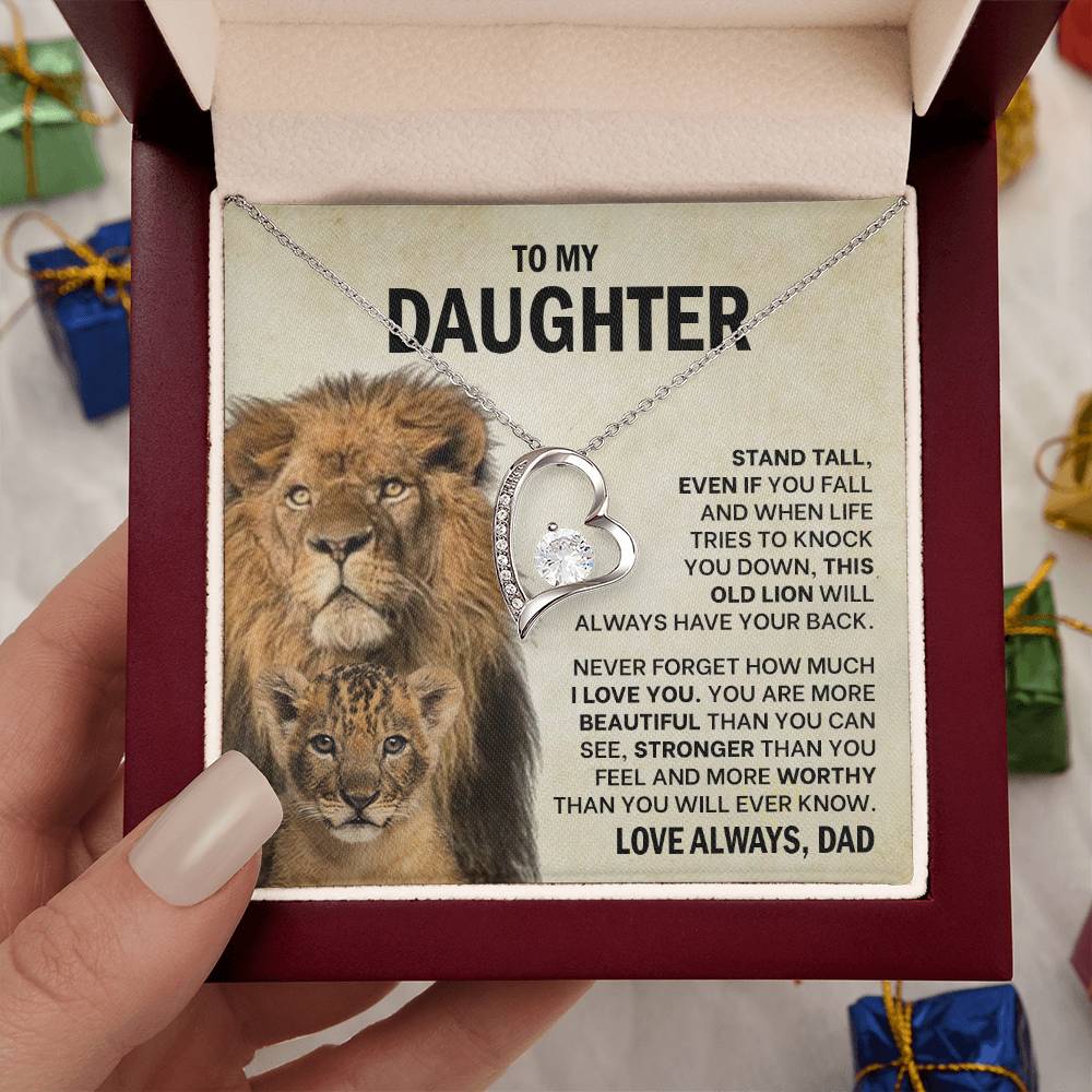 To My Daughter - Stand Tall, Even If You Fall - Forever Love Necklace