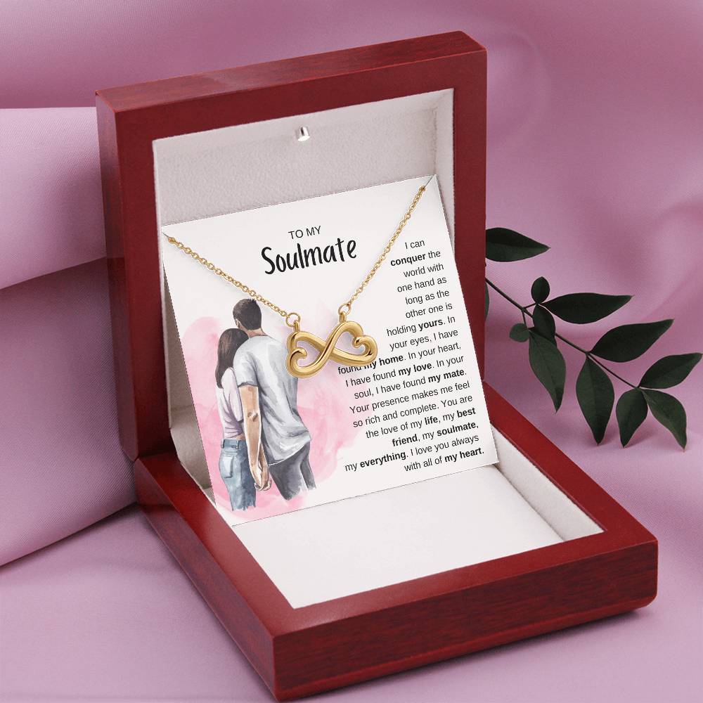 To My Soulmate Necklace - Best Soulmate Gift Idea for Valentine’s Day & Everyday Romance - Endless Love Necklace