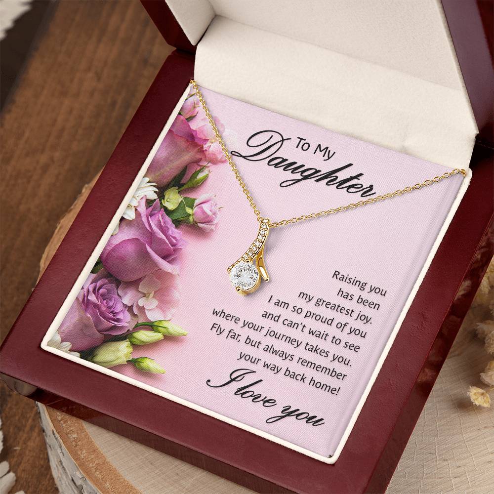 To My Daughter Necklace – Perfect Daughter Gift for Graduation & Birthday – Alluring Beauty Necklace