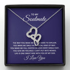 To My Soulmate Necklace - Romantic Necklace Gift for Her for Birthday & More - Heart-to-heart Pendant Necklace