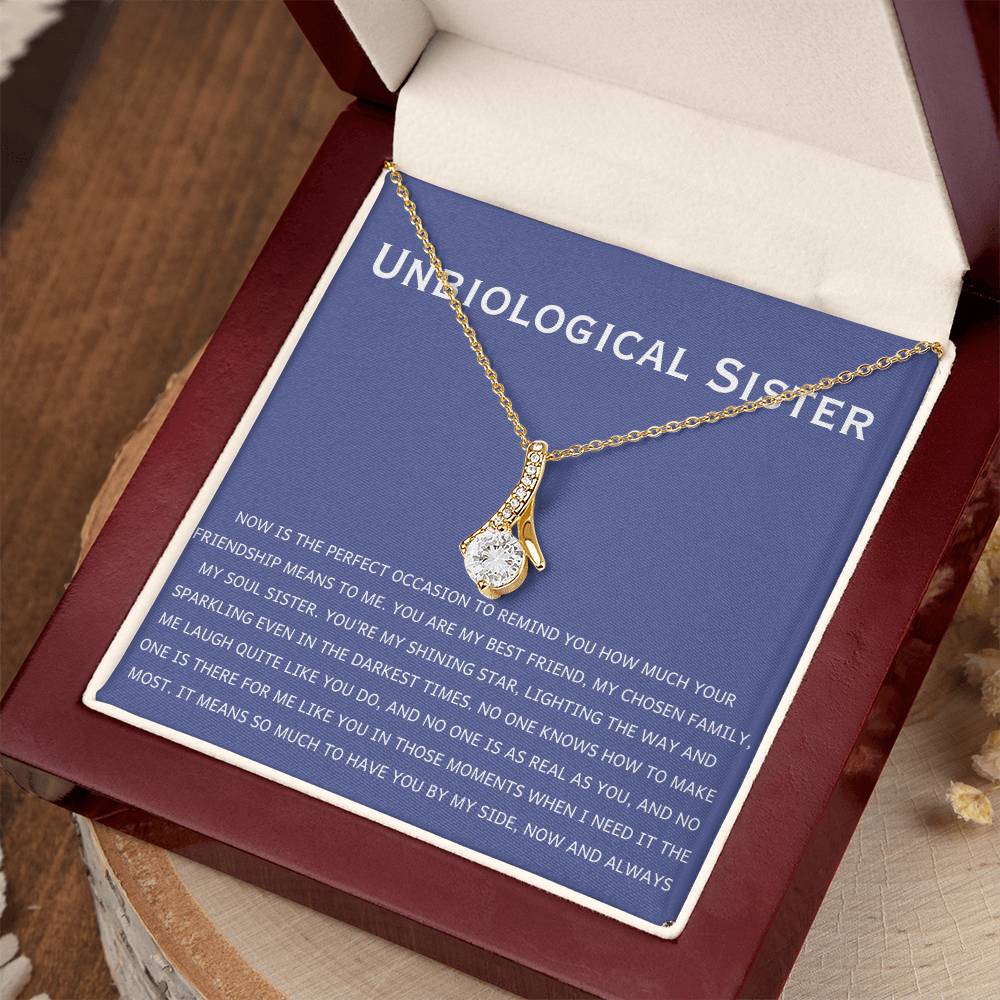 Unbiological Sister Necklace - Gift for Bonus Sister - Alluring Beauty Necklace
