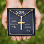 To My Son - Gift for Son - When others step back - Artisan Cross Necklace