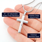 To My Grandson - I believe in you - Grandson Gift from Grandpa - Artisan Cross Necklace