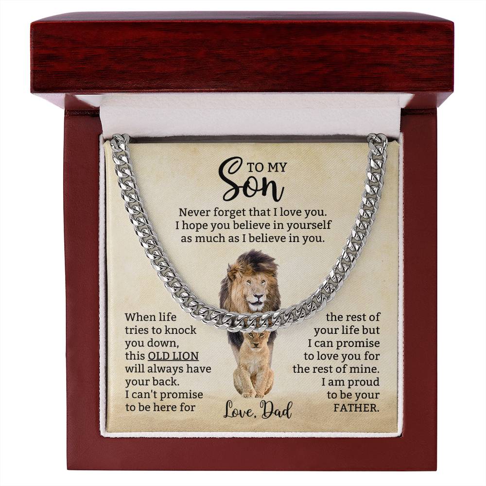 Cuban Link Chain Gift for Son, Modern Men’s Necklace for Birthday, Christmas & Graduation from Dad