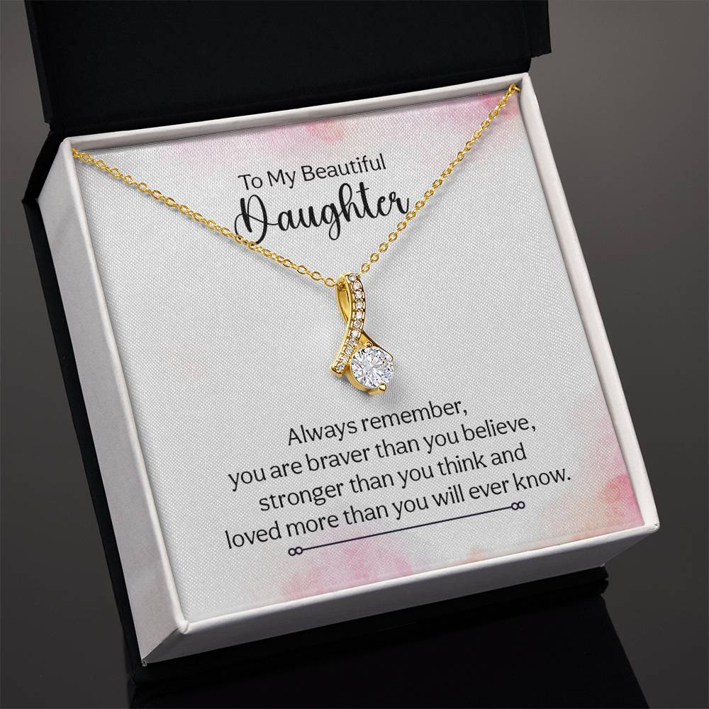 To My Daughter Necklace – Daughter Christmas Graduation Jewelry Gift – Alluring Beauty Necklace