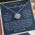 To My Granddaughter Necklace – Birthday & Christmas Gift for Granddaughter from Grandpa – Love Knot Necklace