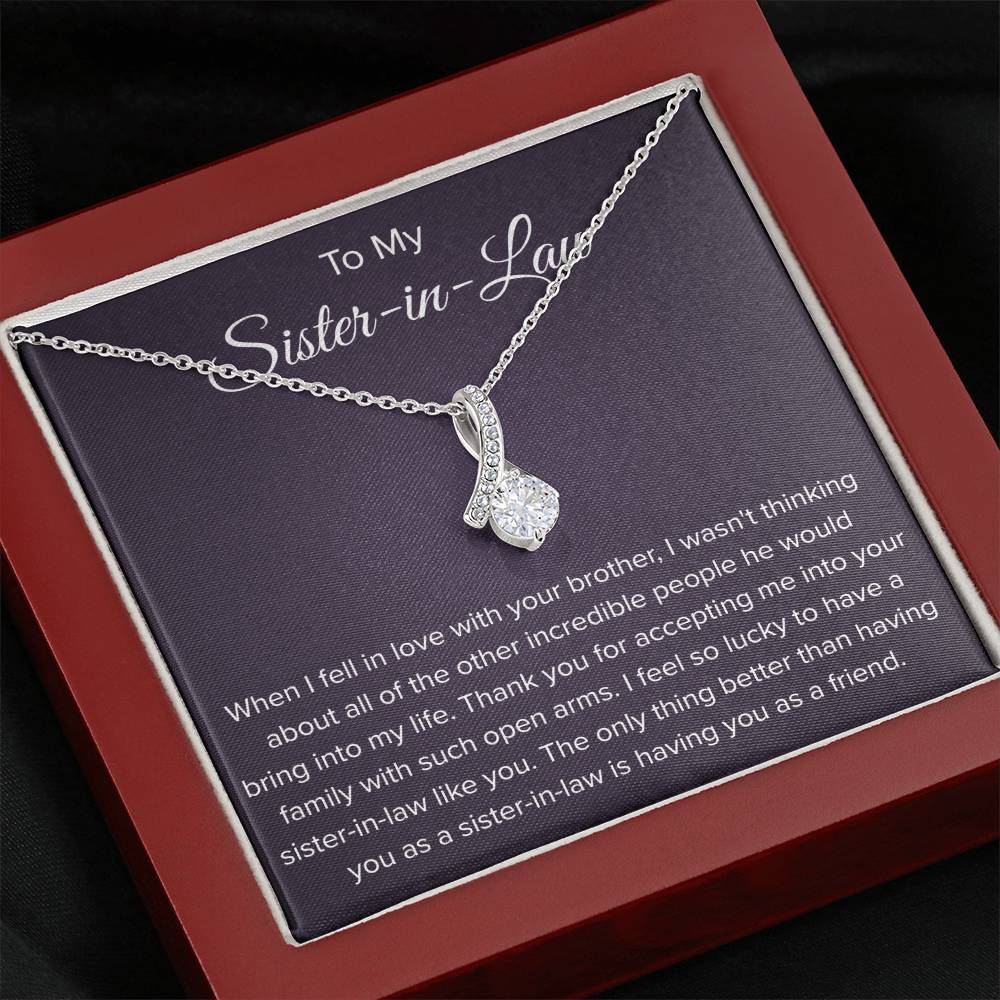 To My Sister In Law - Thank You for Accepting Me - Alluring Beauty Necklace