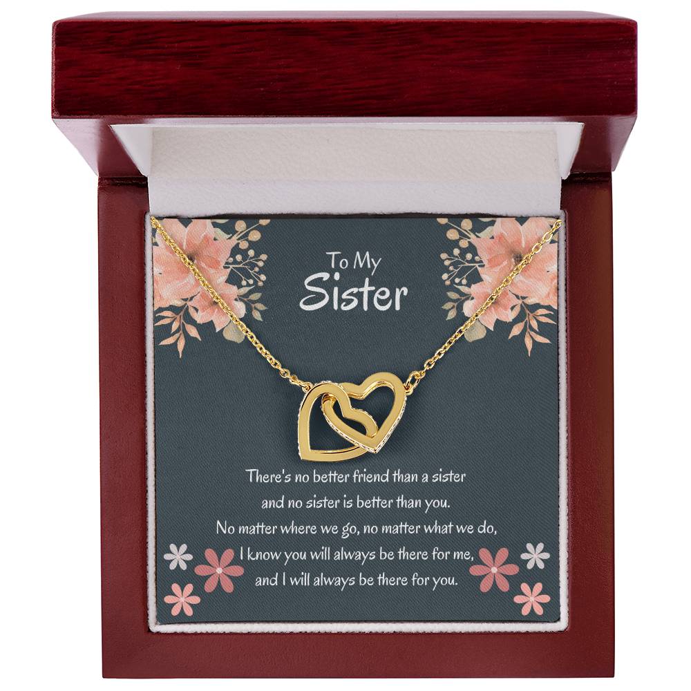 To My Sister - There's no better friend than a sister - Gift for Sister - Interlocking Hearts Necklace